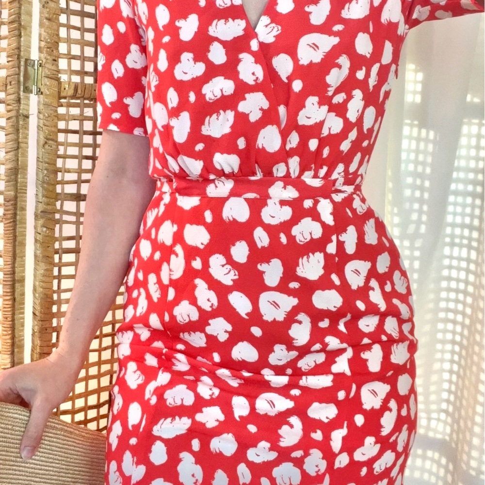 🎨🥖🇫🇷 French Connection Artsy Red Dress